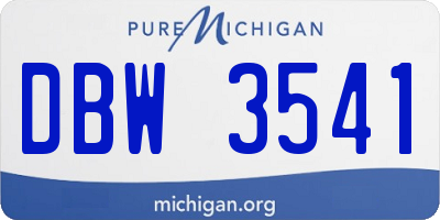 MI license plate DBW3541