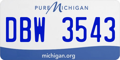 MI license plate DBW3543
