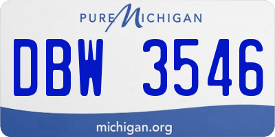 MI license plate DBW3546