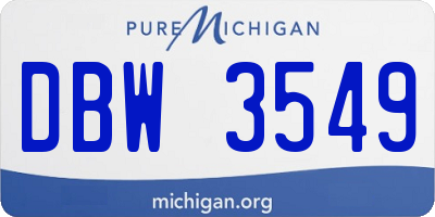 MI license plate DBW3549
