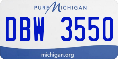 MI license plate DBW3550