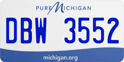 MI license plate DBW3552