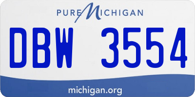 MI license plate DBW3554