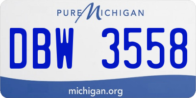 MI license plate DBW3558