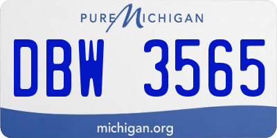 MI license plate DBW3565