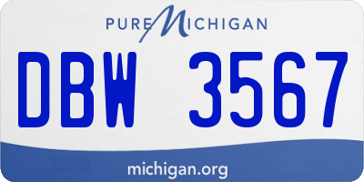 MI license plate DBW3567