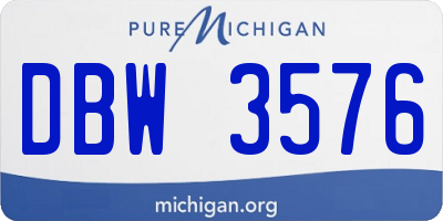 MI license plate DBW3576