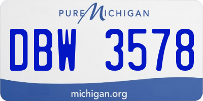 MI license plate DBW3578