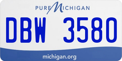 MI license plate DBW3580