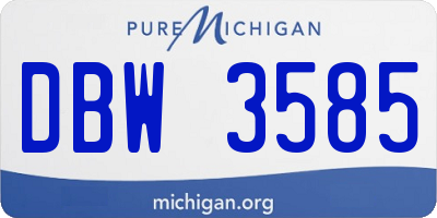 MI license plate DBW3585