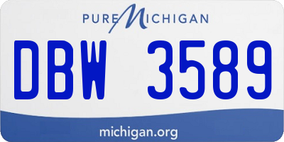 MI license plate DBW3589