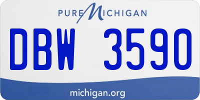 MI license plate DBW3590