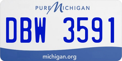 MI license plate DBW3591