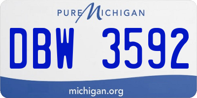 MI license plate DBW3592
