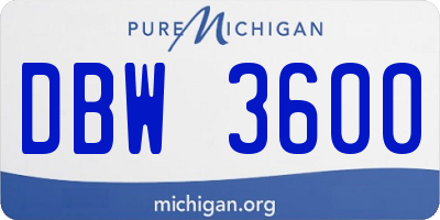 MI license plate DBW3600