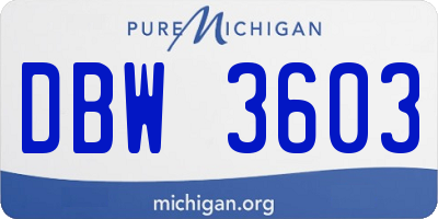 MI license plate DBW3603