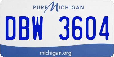 MI license plate DBW3604
