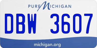 MI license plate DBW3607