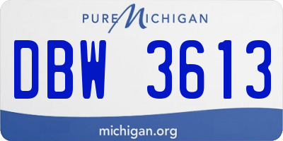 MI license plate DBW3613
