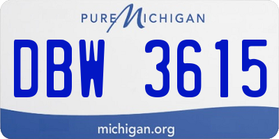 MI license plate DBW3615