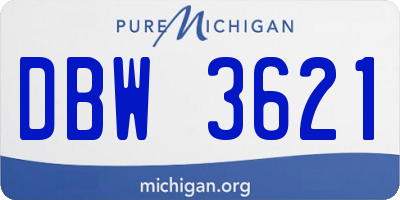 MI license plate DBW3621