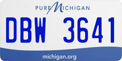 MI license plate DBW3641