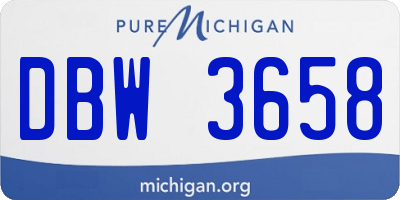 MI license plate DBW3658