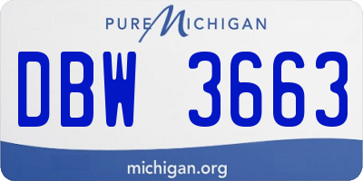 MI license plate DBW3663