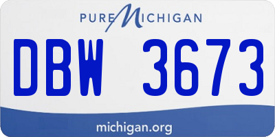 MI license plate DBW3673