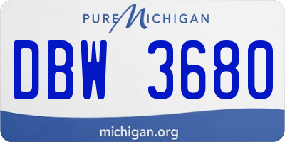 MI license plate DBW3680