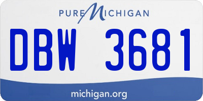 MI license plate DBW3681