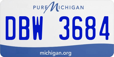 MI license plate DBW3684
