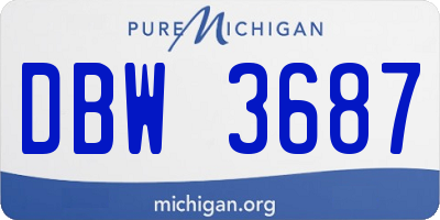 MI license plate DBW3687