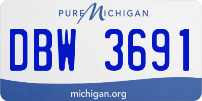 MI license plate DBW3691