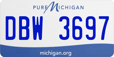 MI license plate DBW3697