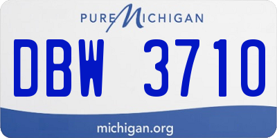 MI license plate DBW3710