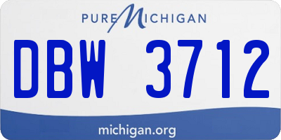 MI license plate DBW3712
