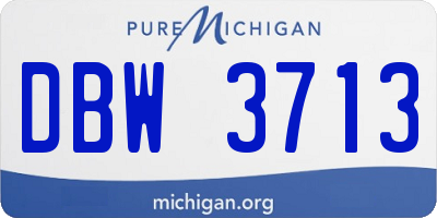 MI license plate DBW3713