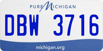 MI license plate DBW3716