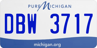 MI license plate DBW3717