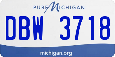 MI license plate DBW3718