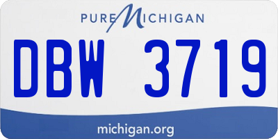 MI license plate DBW3719