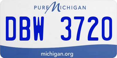 MI license plate DBW3720