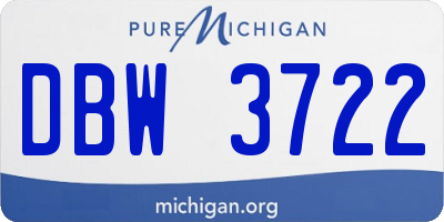 MI license plate DBW3722