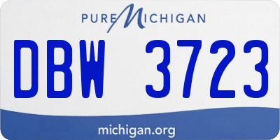 MI license plate DBW3723