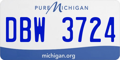 MI license plate DBW3724