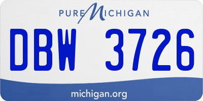 MI license plate DBW3726