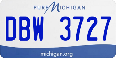 MI license plate DBW3727