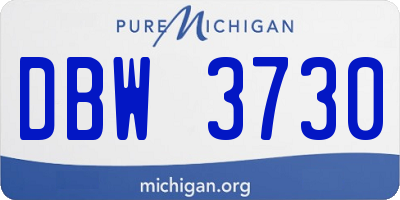 MI license plate DBW3730