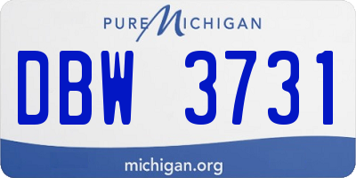 MI license plate DBW3731